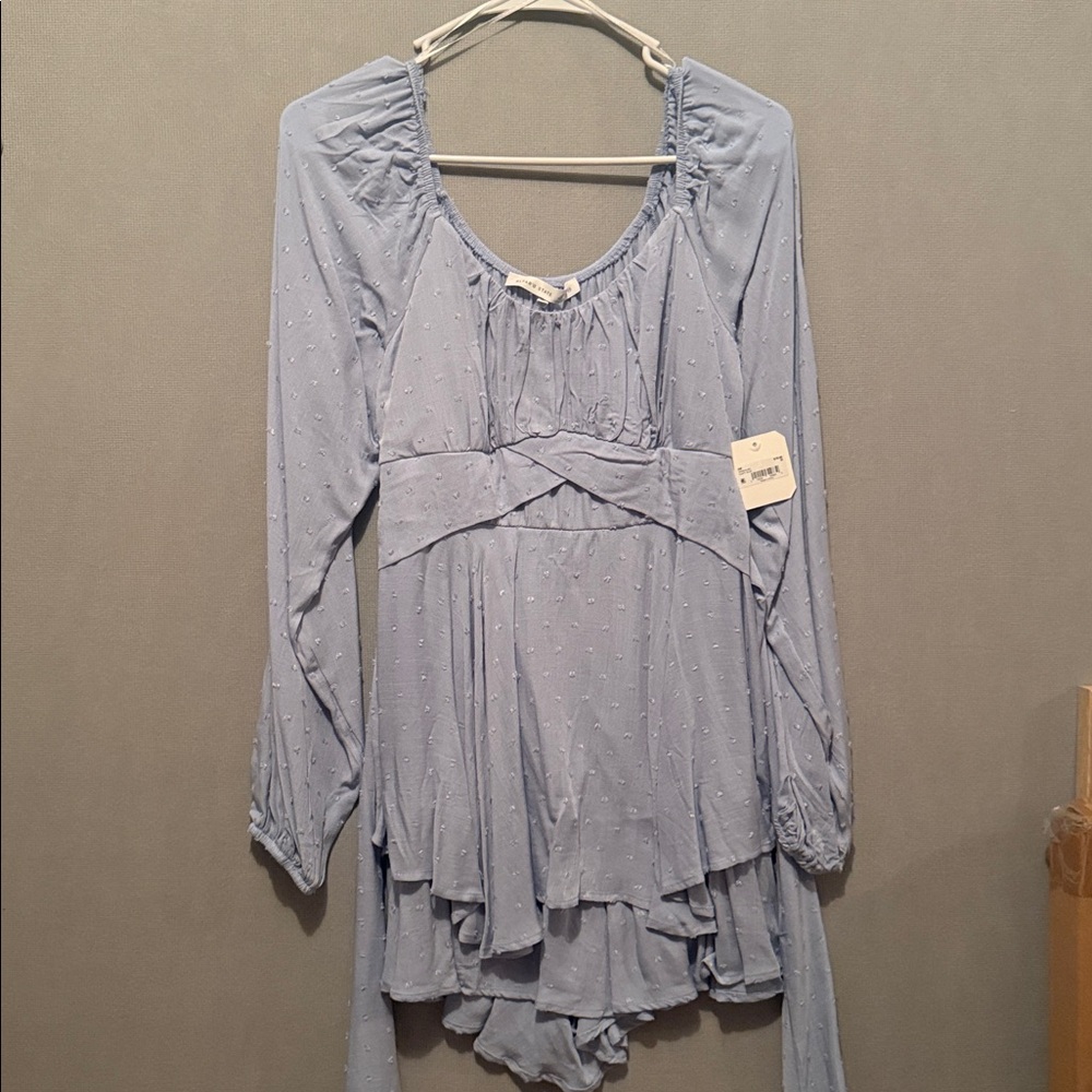 NWT Altar’d State Light Blue Long Sleeve Romper Size Medium - Picture 3 of 5